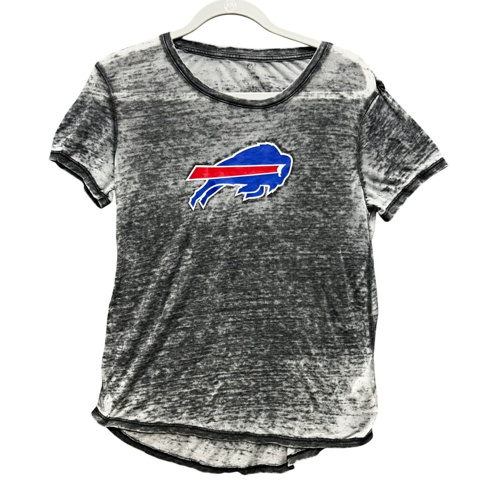 NFL Team‎ Apparel T-Shirt Buffalo Bills Womens M Grey Burnout Gorpcore Sporty